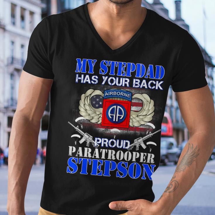 My Stepdad Has Your Back Proud Army 685 Shirt Men V-Neck Tshirt