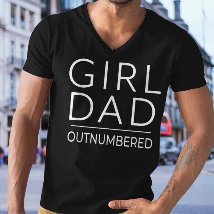 Outnumbered Dad Of Girls Men Fathers Day For Girl Dad Men V-Neck Tshirt