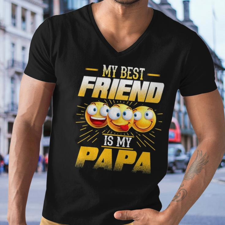Papa Tee My Best Friend Is My Papa Funny Gift Tees Men V-Neck Tshirt