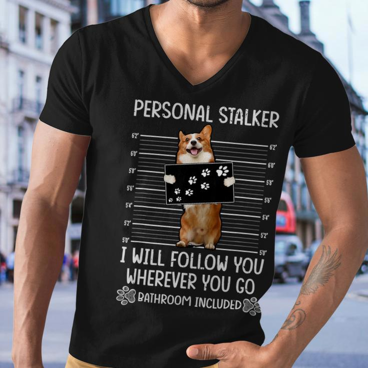 Personal Stalker Corgi Men V-Neck Tshirt