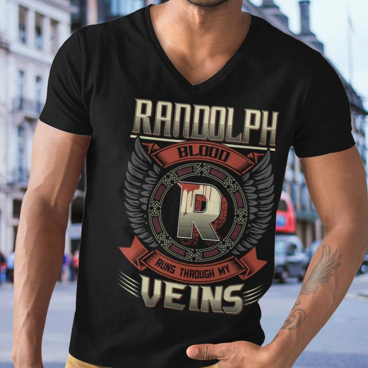 Randolph Blood Run Through My Veins Name Men V-Neck Tshirt