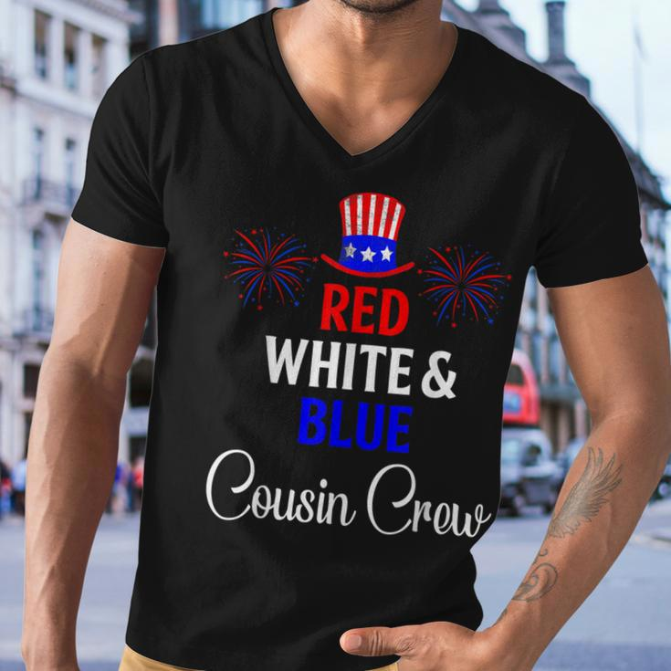 Red White & Blue Cousin Crew 4Th Of July Firework Matching Men V-Neck Tshirt