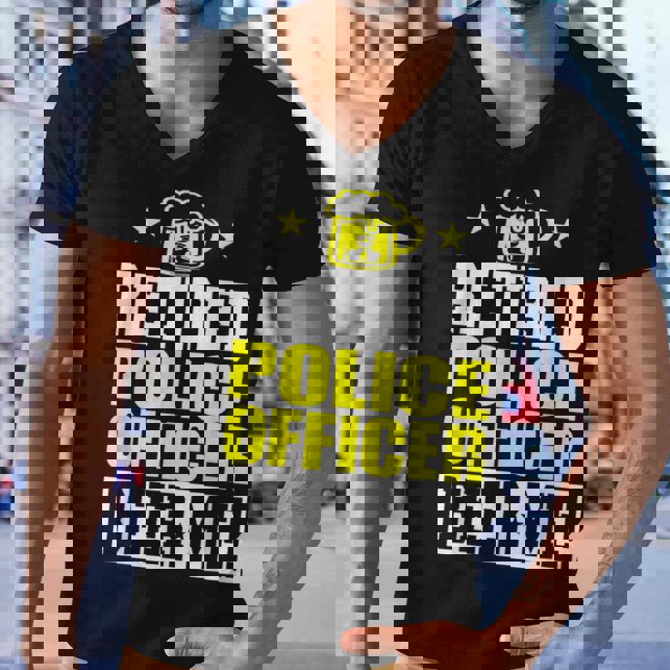 Retired Police Officer Beer Me Funny Retirement Men V-Neck Tshirt