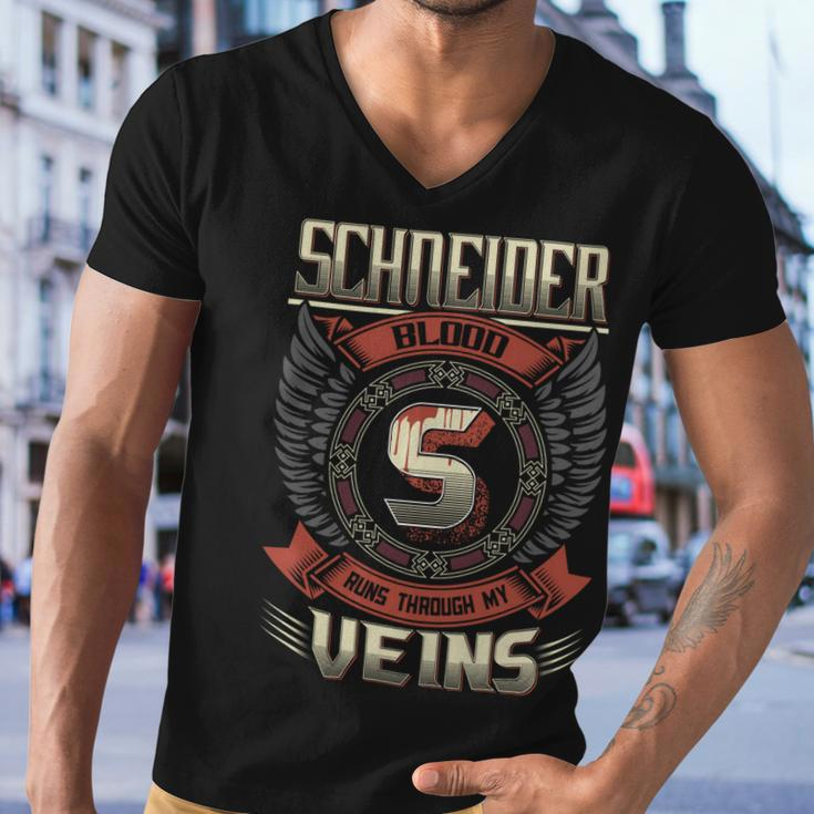 Schneider Blood Run Through My Veins Name Men V-Neck Tshirt