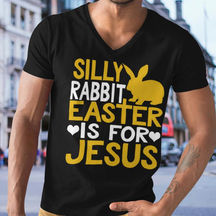 Silly Rabbit Easter Is For Jesus Funny Christian Religious Saying Quote 21M17 Men V-Neck Tshirt