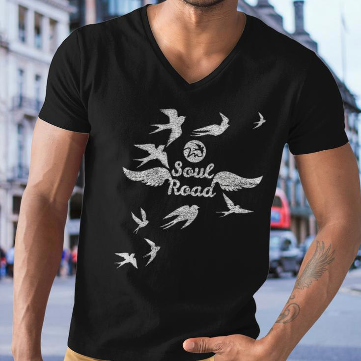 Soul Road With Flying Birds Men V-Neck Tshirt