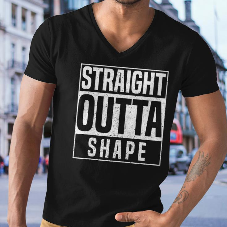 Straight Outta Shape Fitness Workout Gym Weightlifting Gift Men V-Neck Tshirt