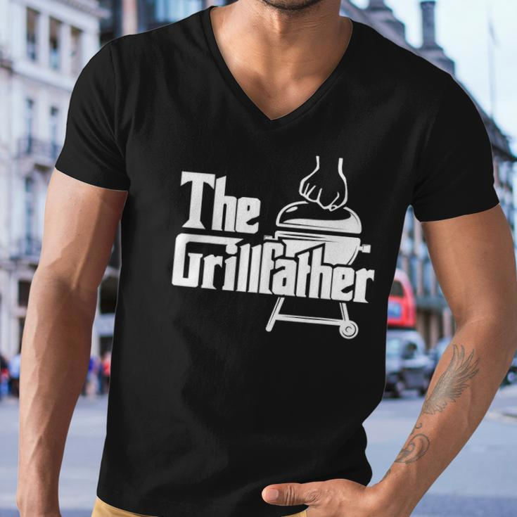 The Grillfather Pitmaster Bbq Lover Smoker Grilling Dad Men V-Neck Tshirt