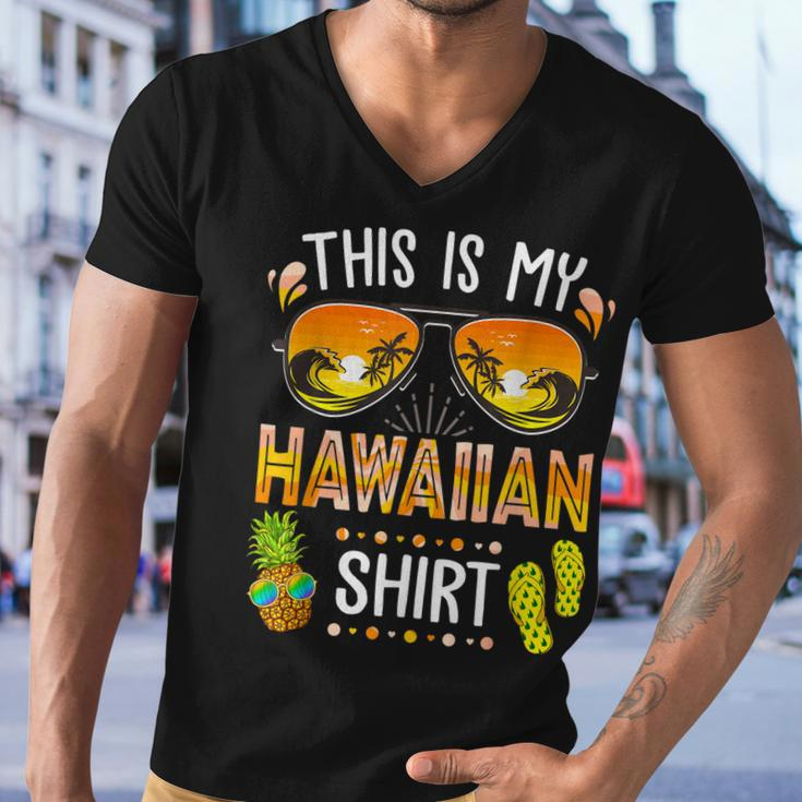 This Is My Hawaiian Aloha Hawaii Beach Summer Vacation Men V-Neck Tshirt