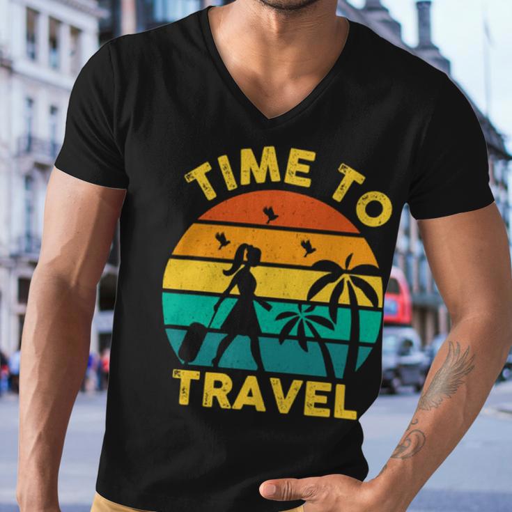 Time To Travel 807 Trending Shirt Men V-Neck Tshirt