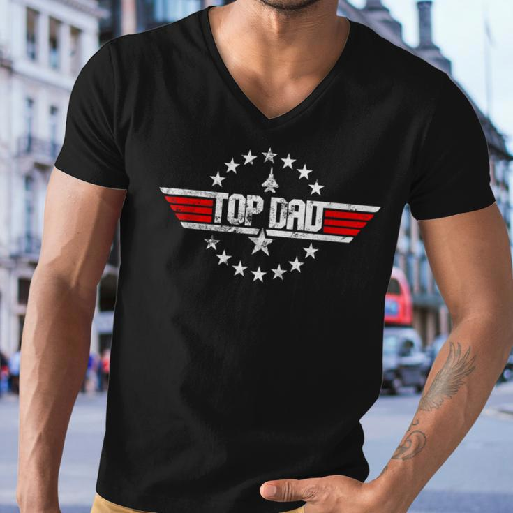 Top Dad Funny Father 80S Fathers Day Gift Men V-Neck Tshirt