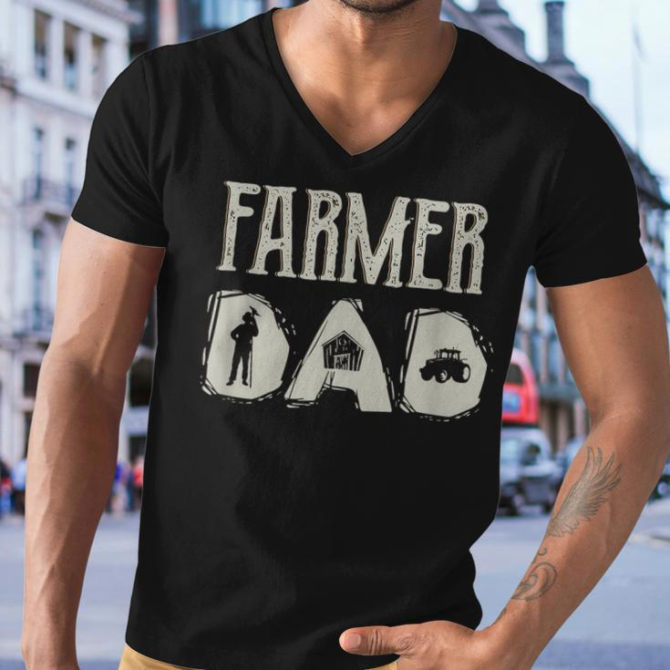 Tractor Dad Farming Father Farm Lover Farmer Daddy V2 Men V-Neck Tshirt