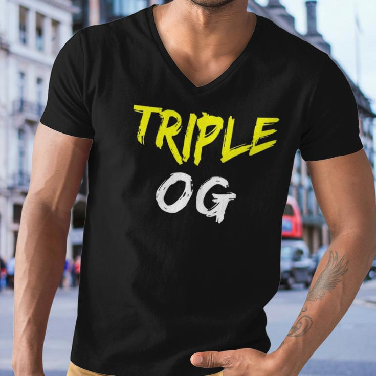 Triple Og Popular Hip Hop Urban Quote Original Gangster Men V-Neck Tshirt