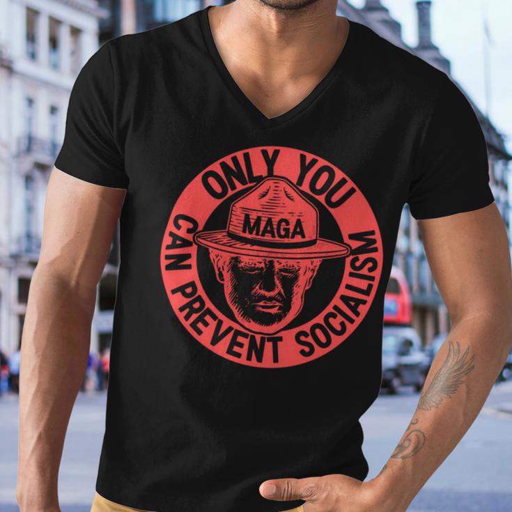 Ultra Maga 2024 Only You Can Prevent Socialism We The People 1776 2022 Red Men V-Neck Tshirt