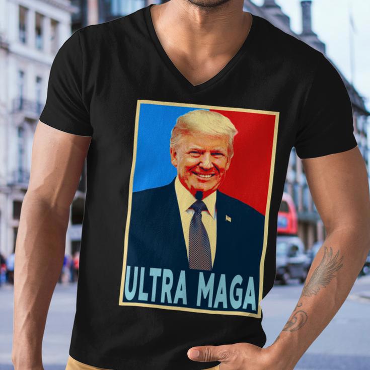 Ultra Maga President Donald Trump Gift Men V-Neck Tshirt