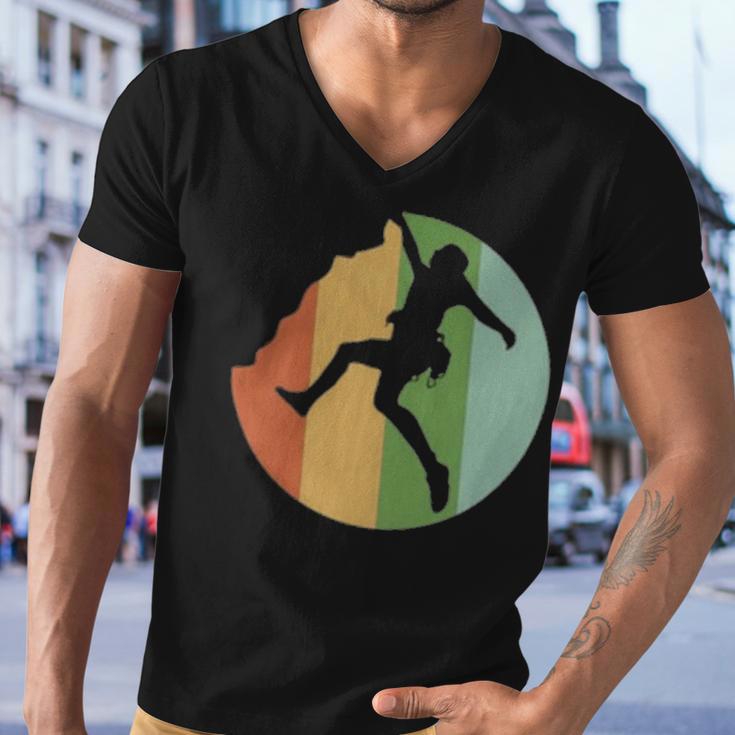 Vintage Retro Rock Climber 177 Shirt Men V-Neck Tshirt