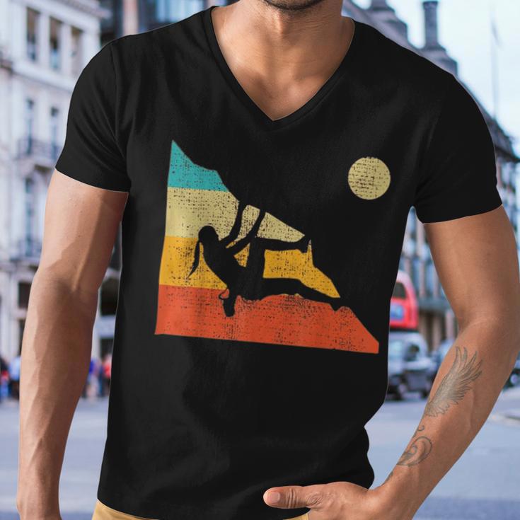 Vintage Retro Rock Climber 178 Shirt Men V-Neck Tshirt