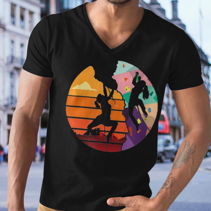 Vintage Retro Rock Climber 179 Shirt Men V-Neck Tshirt