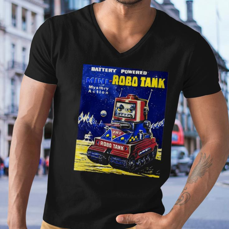 Vintage Robot Tank Japanese American Old Retro Collectible Men V-Neck Tshirt