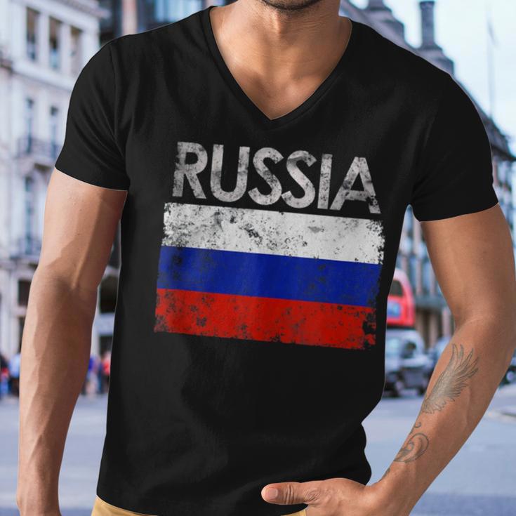 Vintage Russia Russian Flag Pride 500 Trending Shirt Men V-Neck Tshirt