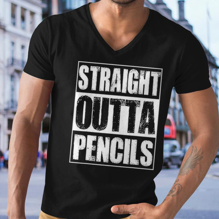 Vintage Straight Outta Pencils Gift Men V-Neck Tshirt