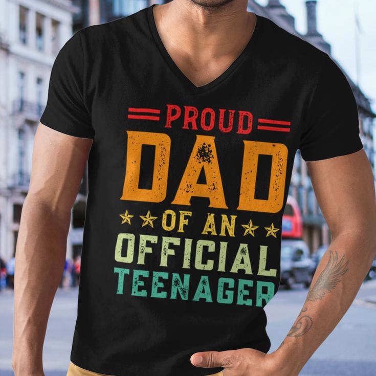 Vintage Thirteen Retro Proud Dad Of An 544 Shirt Men V-Neck Tshirt