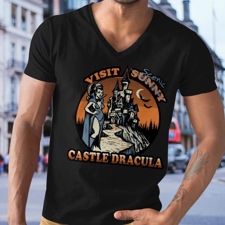 Visit Scenic Castle Dracula 220 Trending Shirt Men V-Neck Tshirt