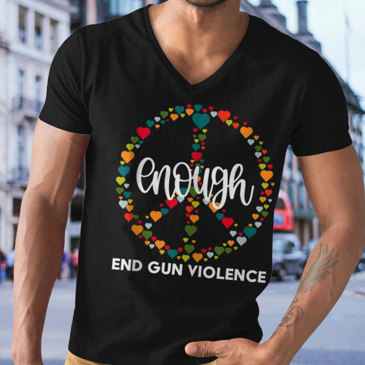 Wear Orange Peace Sign Enough End Gun Violence V2 Men V-Neck Tshirt