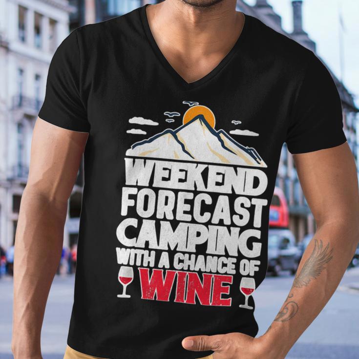 Weekend Forcast Camping Retro Vintage 27 Shirt Men V-Neck Tshirt