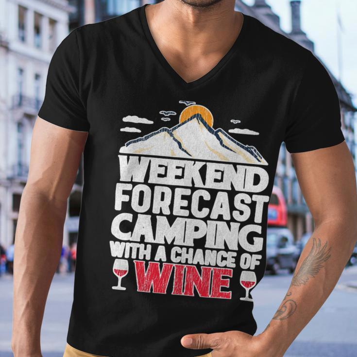 Weekend Forcast Wine Lover Outdoor 26 Shirt Men V-Neck Tshirt