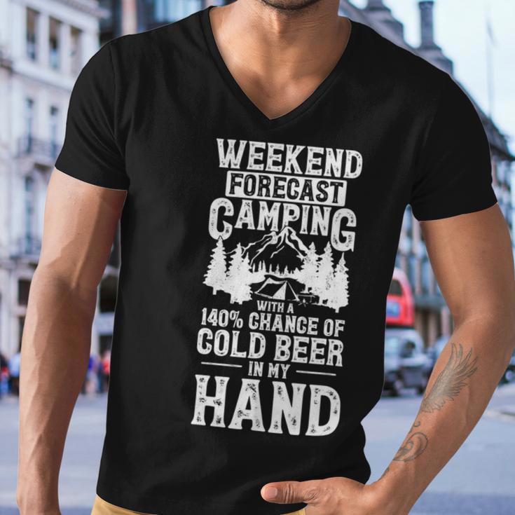 Weekend Forecast Camping With A Chance Active 24 Shirt Men V-Neck Tshirt