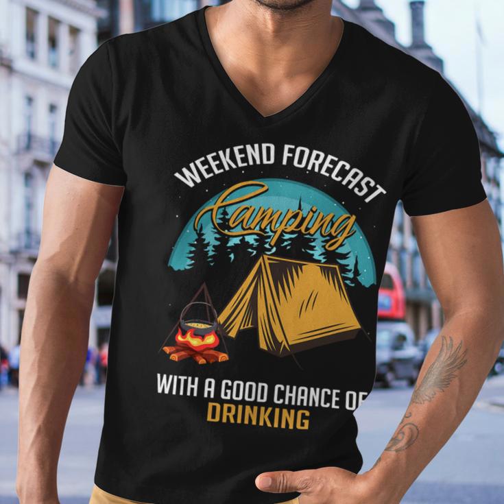 Weekend Forecast Camping With A Good 15 Shirt Men V-Neck Tshirt