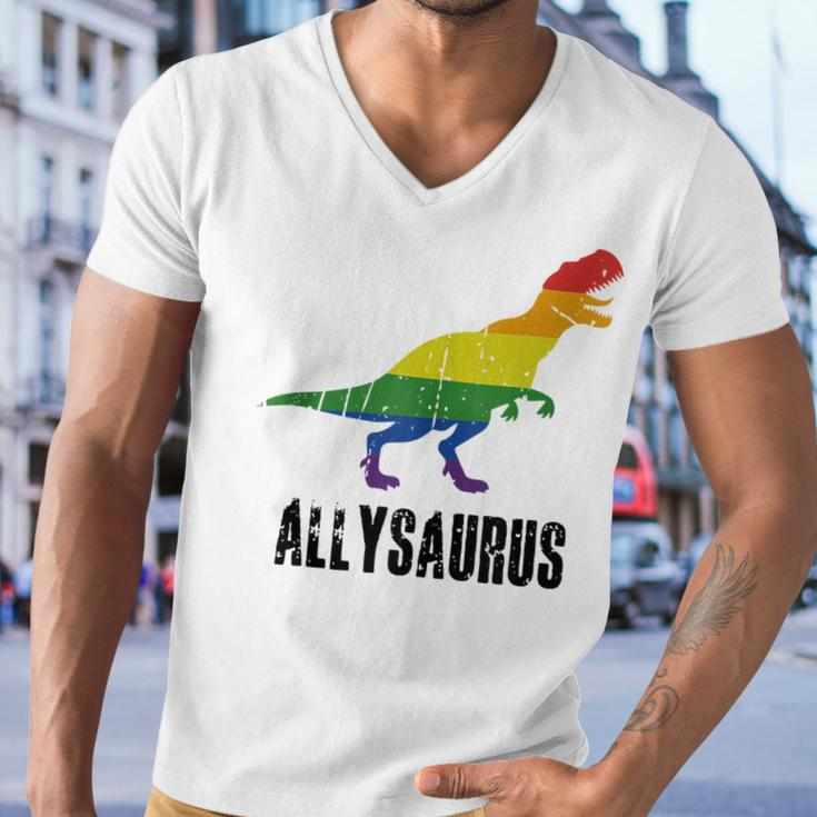 Allysaurus Ally Pride Gay Pride Lgbt Allysaurus Men V-Neck Tshirt