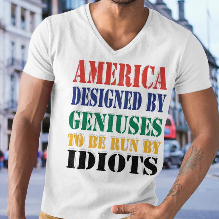 America Designed By Geniuses To Be Run By Idiots Impeach 46 Joe Biden Essential Tshirt Men V-Neck Tshirt