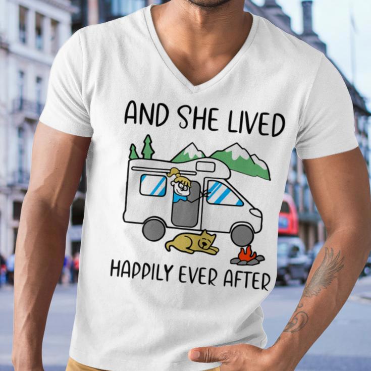 And She Lived Happily Ever After Men V-Neck Tshirt