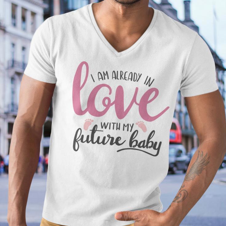 Baby Shower Text Design I Am Already In Love With My Future Baby Men V-Neck Tshirt