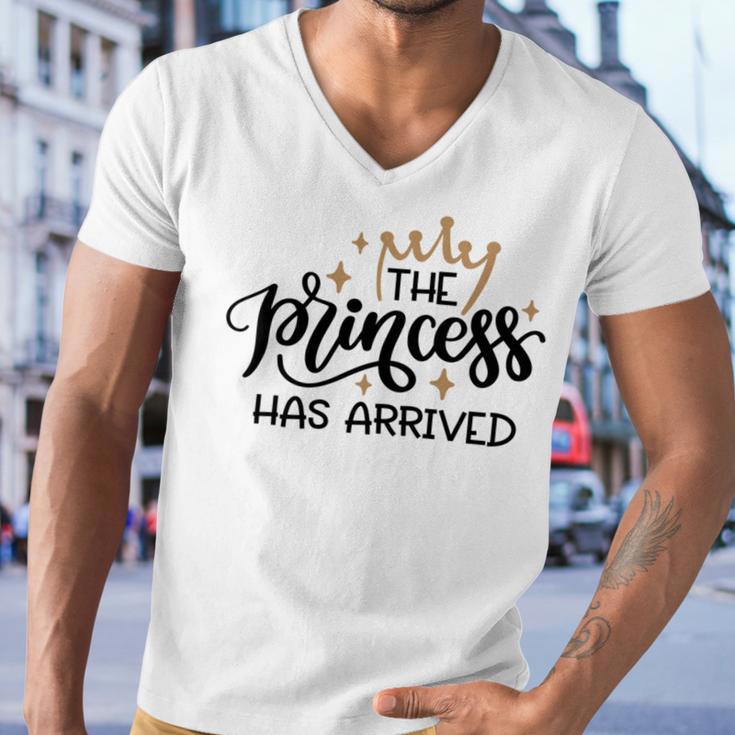 Baby Shower Text Design The Princess Has Arrived Men V-Neck Tshirt