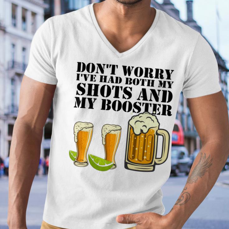 Beer Drinking Dont Worry Ive Had Both My Shots And Booster Men V-Neck Tshirt