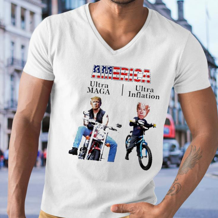 Best America Trump Ultra Maga Biden Ultra Inflation Men V-Neck Tshirt