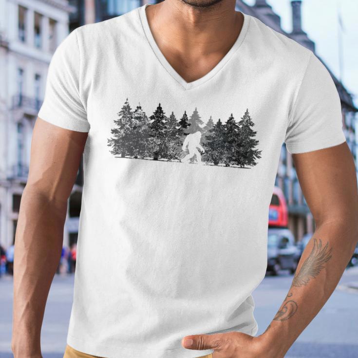 Bigfoot In The Forest Men V-Neck Tshirt