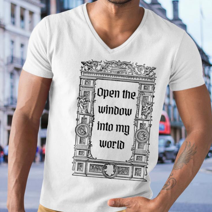 Black White Gothic Medieval Men V-Neck Tshirt