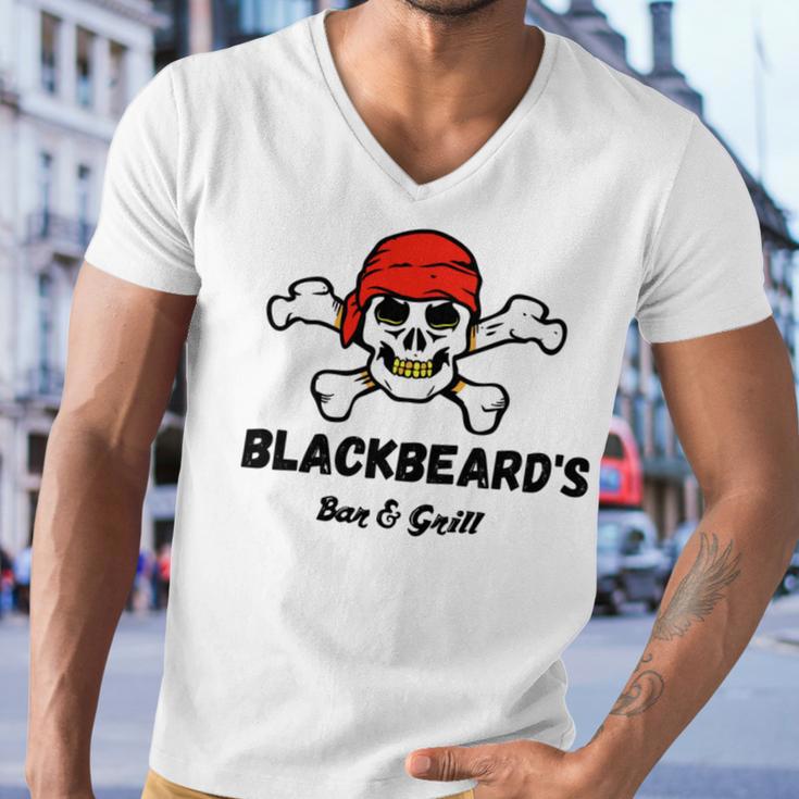 Blackbeards Bar Grill Men V-Neck Tshirt