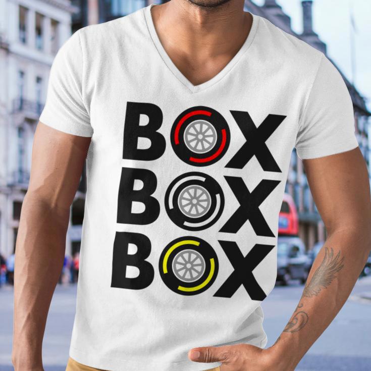 Box Box Box F1 Tyre Compound Design V2 Men V-Neck Tshirt