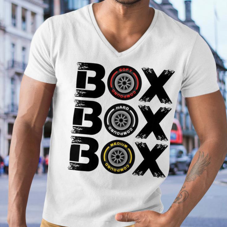 Box Box Box F1 Tyre Compound V2 Design Men V-Neck Tshirt