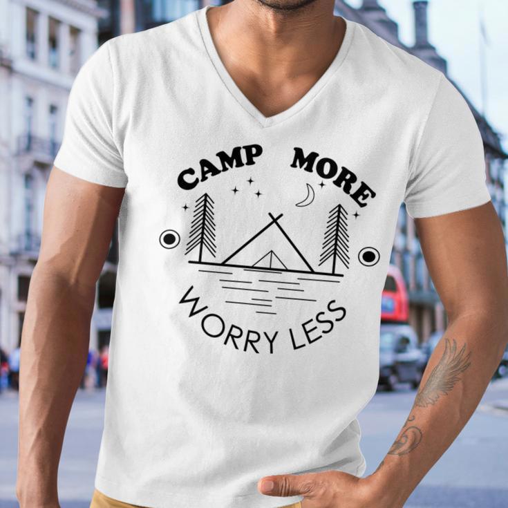 Camp More Worry Less Camping Lovers Men V-Neck Tshirt