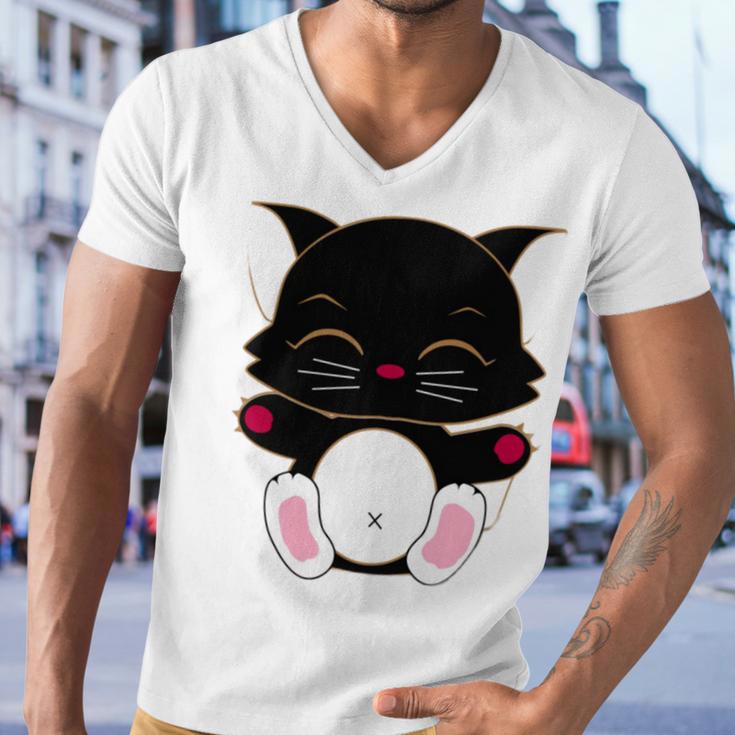 Cat Cut Cat Cat Lovers Black Cat Funny Cat Birthday Cat Gift Cat Danger Kitty Men V-Neck Tshirt