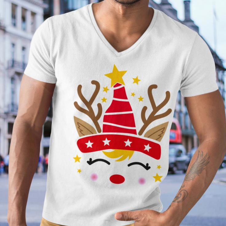 Christmas Unicorn Face Santicorn Cute V2 Men V-Neck Tshirt