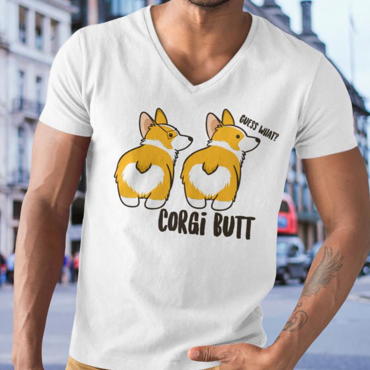 Corgi Set Sticker Design Funny Corgi Set Stickers Men V-Neck Tshirt