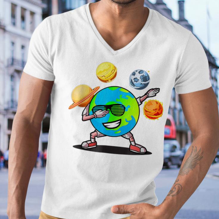 Dabbing Earth Day Men V-Neck Tshirt