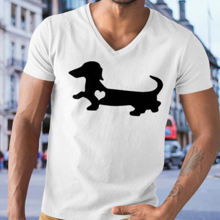 Dachshund Heart Dog Lover Men V-Neck Tshirt